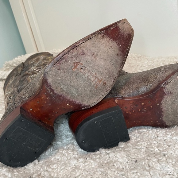 FERRINI Leather Unique Embroidered Cowboy Boots 9.5 - Picture 6 of 13
